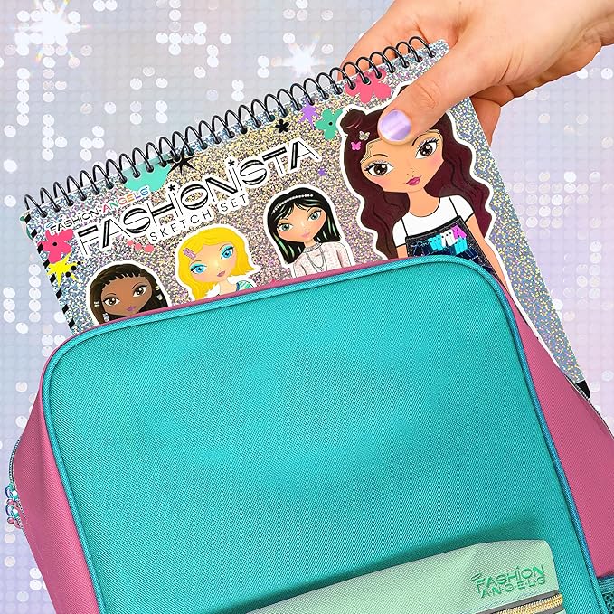 Fashion Angels Fashionista Sketch Sets Bundle, Bulk Pack of 4 Fashion Design Sketch Books, Ideal Gift & Party Favor for Girls, Kids, Tweens