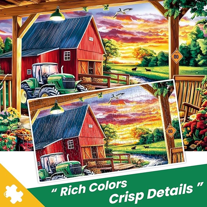 500 Piece Puzzle for Adult,Fun Country Life Puzzles for Kids Adults Seniors,Farm Cute Animal Jigsaw Puzzle for Kids Ages 8-10 10-12,Challenging Family Game Gift for Friends Men Women Seniors,20.5*15In