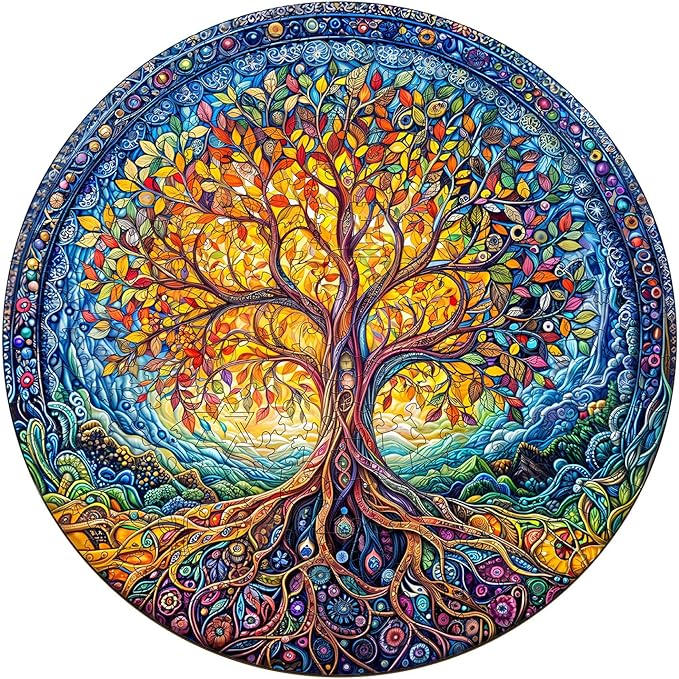 Wooden Puzzle for Adults 200PCS Natural Tree of Life Unique Shape Advanced Wood Puzzle for Adults,Wooden Jigsaw Puzzle