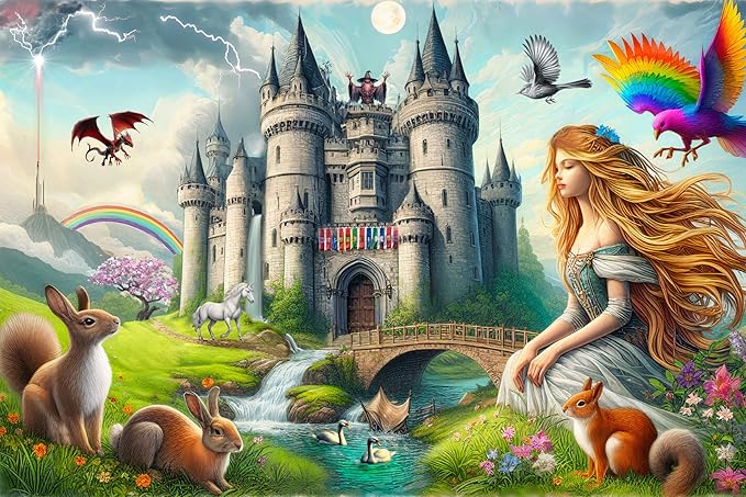 Puzzles for Kids, The Rainbow Princess 48 Piece Jigsaw Puzzle, Educational Toys, Princess Puzzle, for Kids Aged 4-8, Gifts for Boys & Girls