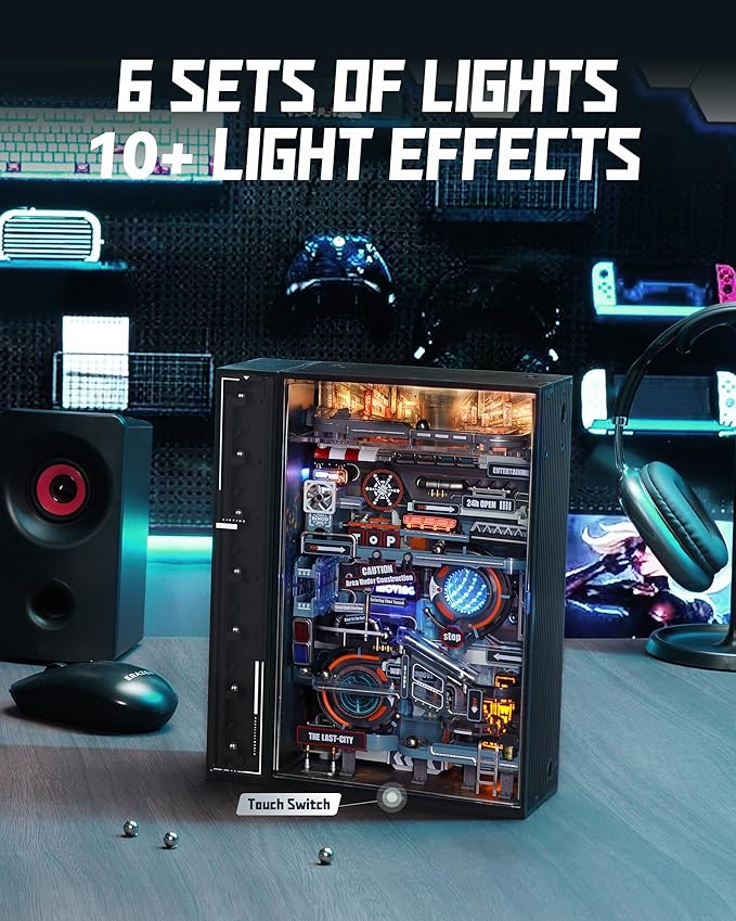 RoWood 3D Puzzles,Electric Marble Run Model Kit,130Pcs,Assembly Time 5H,Miniature Parallel World MR01S,Dynamic Models,Creative Gifts for Adutls&Teens