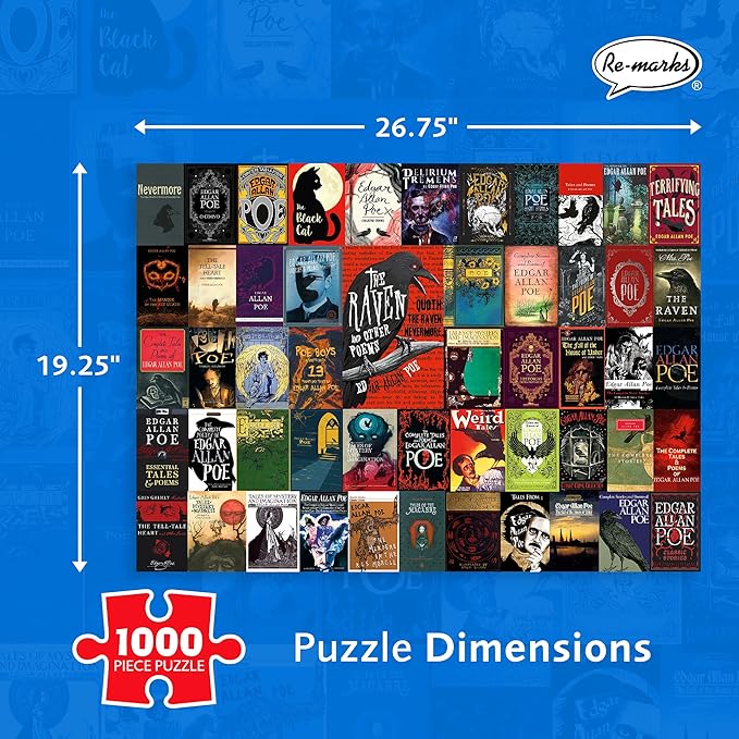 Re-Marks Edgar Allan Poe Literary Jigsaw Puzzle, Fun 1000-Piece Puzzle for All Ages