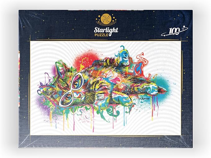 MyPuzzle Lazy Cat - Premium 100 Piece Jigsaw Puzzle for Adults