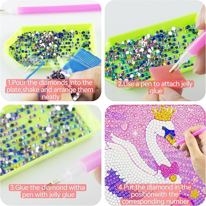 Diamond Art Kits for Kids - Crafts for Ages Girls 8-12 - Diamond Art Painting with Wooden Frame Included - Arts and Crafts for Kids Age 4-6 - GEM Art Supplies for Beginner Friendly Decor Birthday Gift