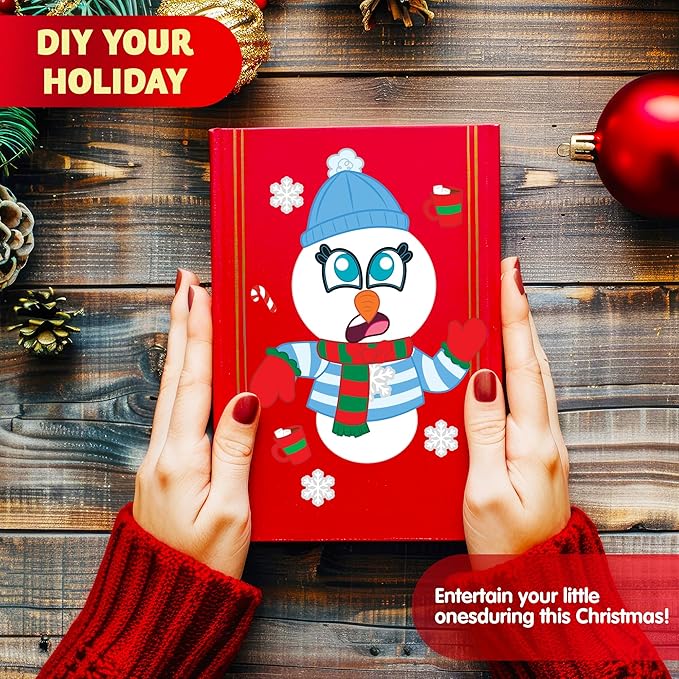 JOYIN 48 Pcs Christmas Make A Face Sticker Sheets Make Your Characters with Santa Santa, Gnome, Reindeer, Snowman, Gifts for Kids School Activities Party Favor Supplies Xmas Craft