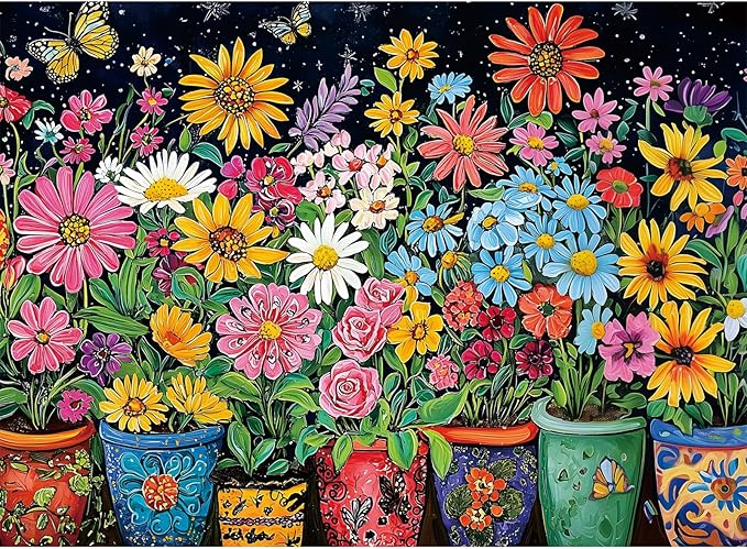 300 Piece Puzzles for Adults,Butterfly Flower Jigsaw Puzzle for Adults Kids Elderly,Large Piece Floral Puzzle for Kids Age 8-10 10-12,Fantasy Nature Landscape Puzzle,Family Game Great Gift 20.5x15in