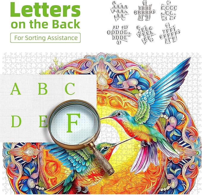 Blueforest 500 Piece Jigsaw Puzzle for Adults - Unique Hummingbird Art with Vibrant Iridescent Feathers | 20x20 Inches Challenging Adult Puzzle for Relaxation & Group Activity