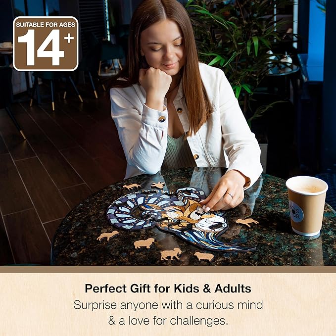 EWA Home Décor – Turtle Small 80 Pieces – Wooden Jigsaw Puzzle for Adults – Perfect for Artistic Home Decoration and Mindful Relaxation