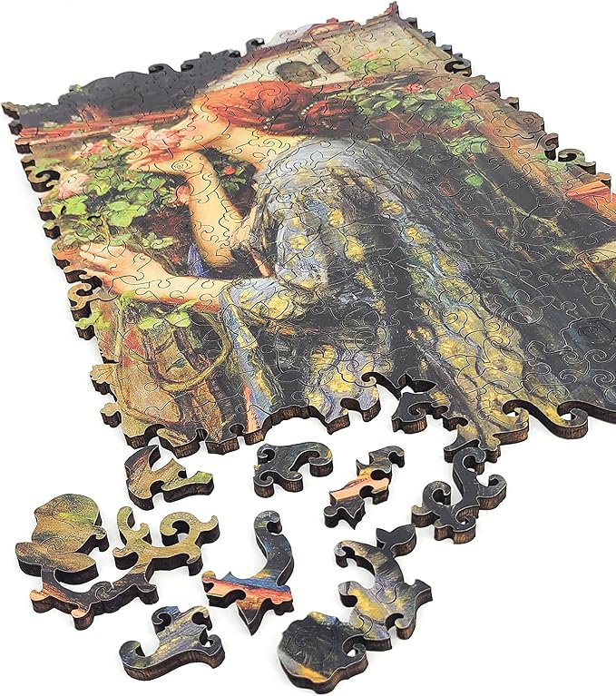Wooden Puzzle for Adults - Unique Shaped Pieces - Made in The USA by FoxSmartBox - 200 Pieces - The Soul of The Rose
