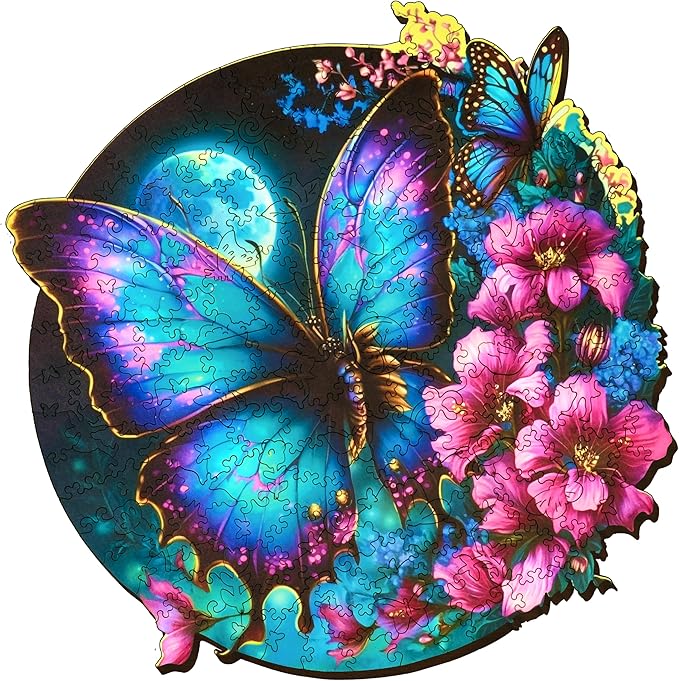 ESC WELT Wooden Butterfly Puzzle 500 Pieces - Captivating Mind Entertainment for Teens and Adults - Fun and Environmentally Friendly Toy - Wooden Puzzle