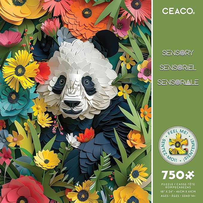 Ceaco - 750 Piece Jigsaw Puzzle - Jim Zuckerman - Textured - Paper Panda - Relaxing and Fun Activity for Adults