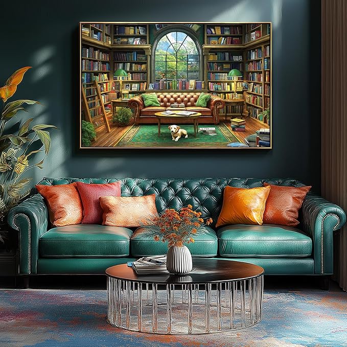 Reading Room 1000 Piece Puzzle for Adults Unique Book Room Puzzles for Adults 1000 Pieces Library Bookshelf Jigsaw Puzzles 1000 Pieces Family Challenging Puzzle (27.5"x19.6")