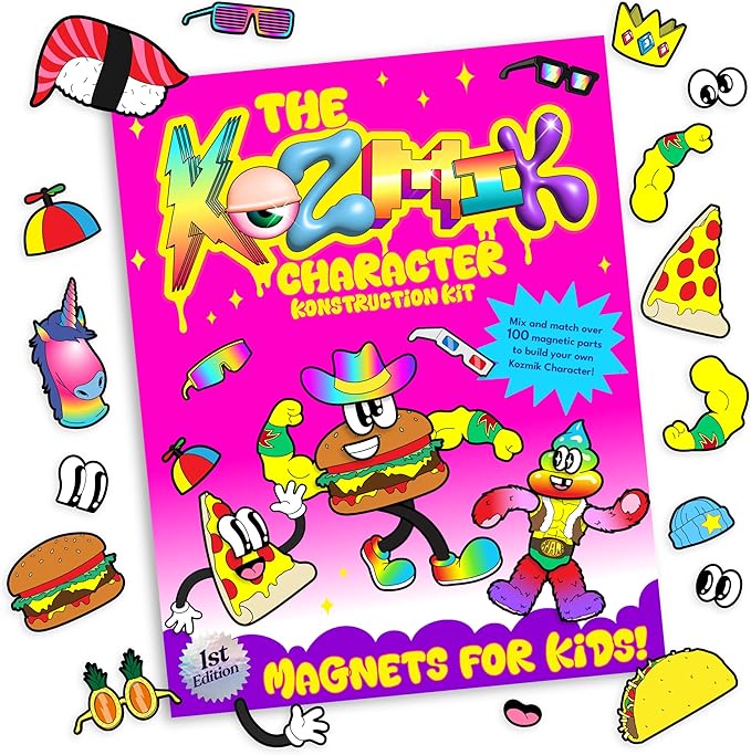 Kozmik World Magnet Toy - Craft Kit for Kids - Kozmik Character Konstruction Kit - Magnetic Play Set - 100+ Magnetic Pieces - Magnets for Kids & Adults - Screen Free Fun
