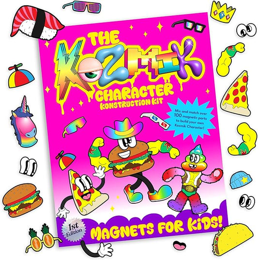 Kozmik World Magnet Toy - Craft Kit for Kids - Kozmik Character Konstruction Kit - Magnetic Play Set - 100+ Magnetic Pieces - Magnets for Kids & Adults - Screen Free Fun