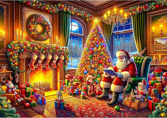 WOODEN.CITY 1000 Piece Christmas Puzzle for Adults - The Magic of Christmas Eve Holiday Puzzle, Made in EU