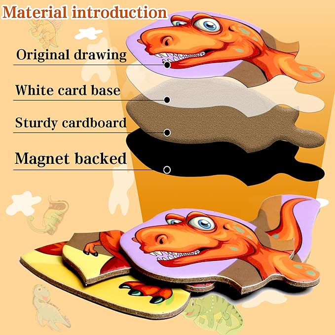 Magnetic Puzzles for Kids Ages 1-3, Travel Toddler Puzzles Ages 2-4 Year, Dinosaur Activities Toy for Boys & Girls 3-5 yo - Learning Magnet Gift for Road Trip