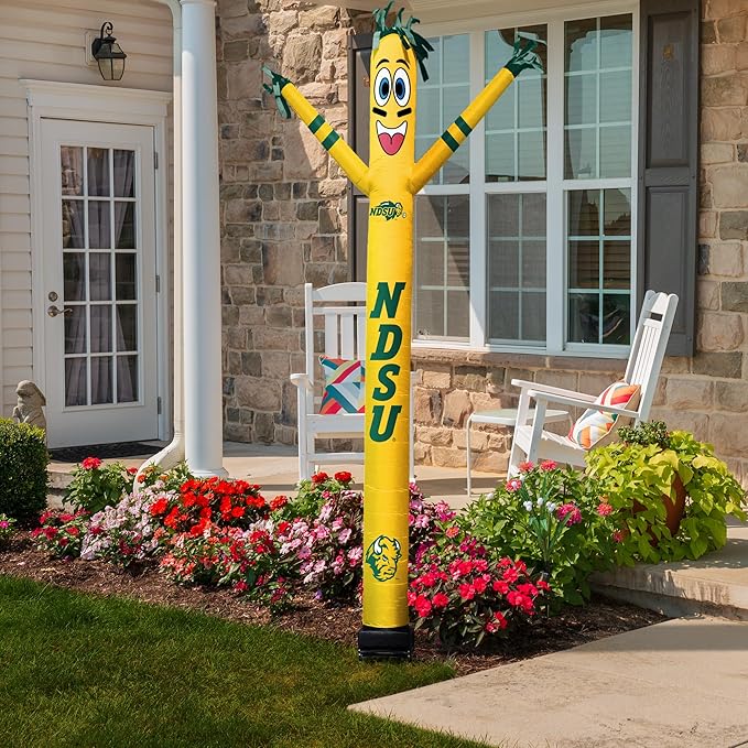 NCAA North Dakota State Bison Football Wacky Waving Inflatable Tube Guy with LED Lights & Built-in Blower - 6" x 36" x 96" Inflatable Tube Man Crazy Sports Fan Outdoor Party Decoration
