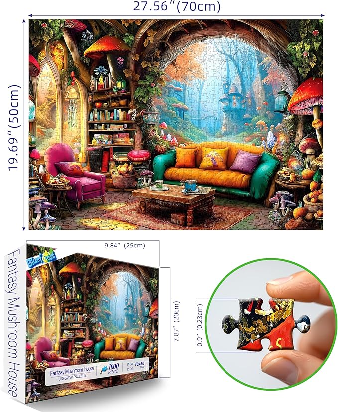 Blueforest 1000 Piece Jigsaw Puzzle for Adults - Whimsical Forest Living Room Magical Puzzle, Challenging Adult Puzzles with Vivid Art, Finished Size 27.5"x19.7"