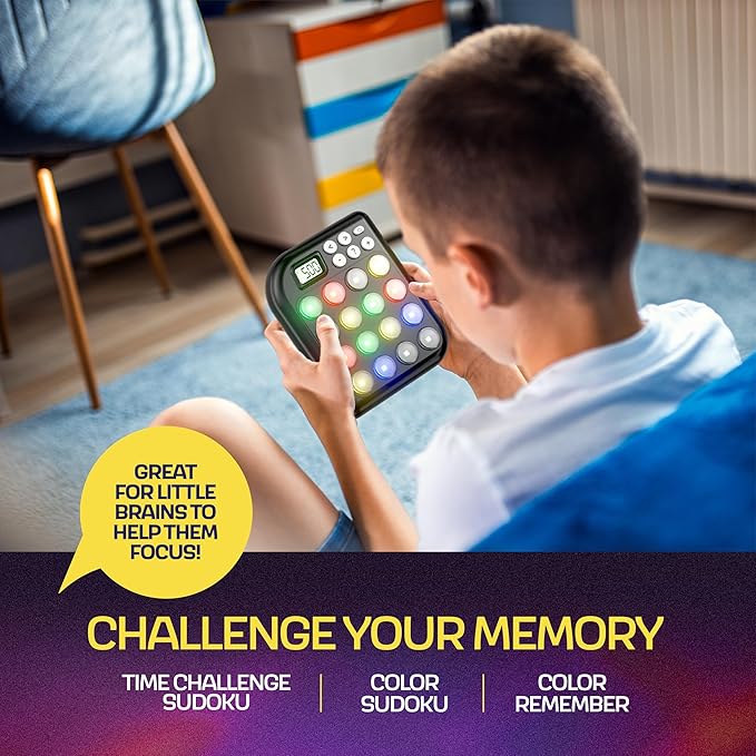 Croove 6 in 1 Brain Teasers & Memory Game, 6 Fun Games for Kids, Cool Handheld Toys, Unique for Teens, Best Activities for Tween Boy, Gift Ideas for Boys & Girls Ages 6-8 9 10 11 13+ Year Old