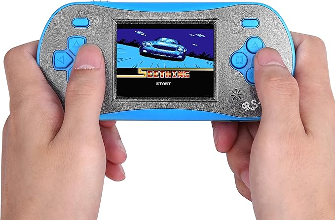 Handheld Game Player for Kids Adults, RS16 Portable Classic Game Controller Built-in 260 Game 2.5 inch LCD Retro Arcade Video Game System Children's Birthday Gift-Blue