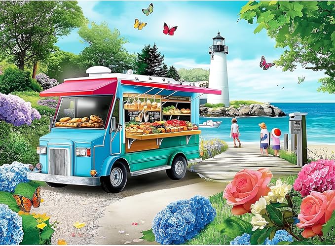 300 Piece Puzzles for Adults Beach Jigsaw Puzzles for Kids Ages 8-10 10-12 300 Pieces Adult Puzzle Pieces Family Challenging Puzzle Game Home Decor Gift Toy 20.5x15IN