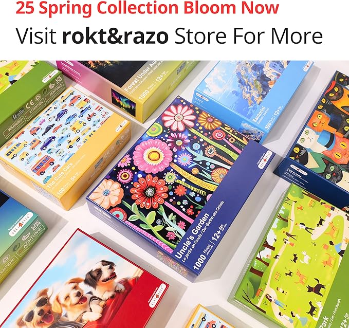 rokt&razo, Uncle's Garden, Spring Collection, 1000 Pieces Jigsaw Puzzles for Adults, Finish Size 26.0 * 18.9in
