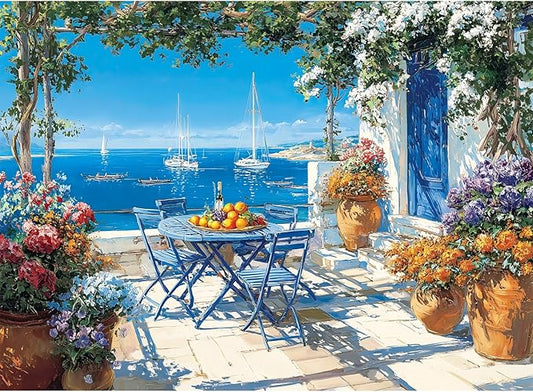 500 Piece Puzzles for Adults,Jigsaw Puzzles 500 Pieces Beach Puzzles,Beautiful Yard Puzzle Flower Puzzle Games for Adults Senior Recycled Cardboard Family Activity Game Nights Gift Toy