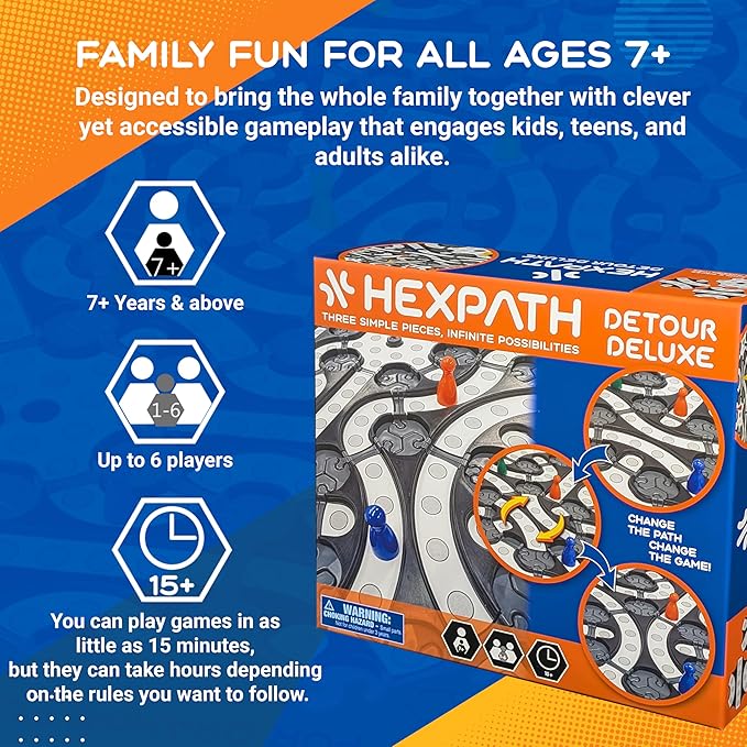 HexPath 5-in-1 Modular Strategy Board Game Set | Create & Customize Your Own Game | Award-Winning & MESH Accredited Game for Family Nights | Great Gift for Teens & Adults (Age 7+)