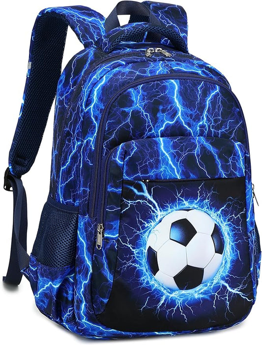 LEDAOU School Backpack for Boys Girls Soccer Kids Bookbag Elementary Middle School Bag for 8-14