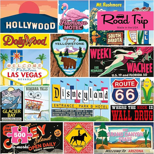 Re-marks Road Trip Vintage Signs 500-Piece Jigsaw Puzzle for All Ages