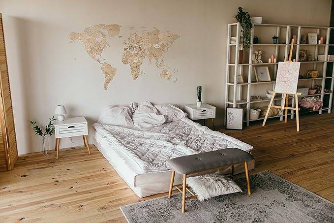 EWA Eco-Wood-Art - Wooden Puzzles for Interior and Design - World map - Souvenir, Gift, Kitchen, Home Decor, Interior (Untouched Worlds 114 Pieces)