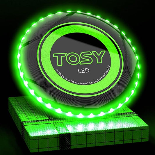 TOSY Flying Disc - 16 Million Colors RGB or 36 LEDs, Extremely Bright, Smart Modes, Camping Essentials for Teens/Kids/Adults/Men/Boys/Girls, Auto Light Up, Rechargeable, Waterproof, 175g