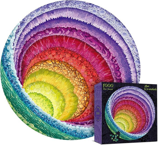 Antelope - 1000 Piece Rainbow Puzzle for Adults, Hue Wormhole Jigsaw Puzzles 1000 Pieces,1000 Piece Round Puzzles, Wormhole Puzzles, High Resolution, Matte Finish, Smooth Edging, No Dust, 3D Puzzle