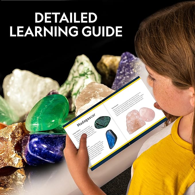 National Geographic Rock Tumbler Refill Kit – 3 lbs. of Rough Gemstones and Rocks for Tumbling Including Amethyst and Quartz – Rock Tumbler Supplies Include Rock Tumbler Grit and Jewelry Accessories