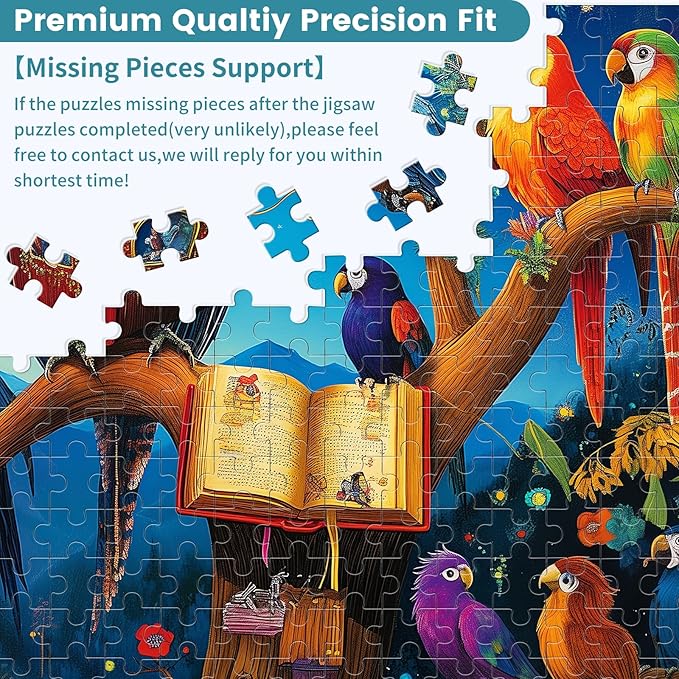 300 Pieces Owl Puzzle for Adults, Parrot Jigsaw Puzzle 300 Pieces Recycled Cardboard Jigsaw Puzzles for Adults, Family Challenging Game Home Decor Gift Toy for Teens Kids Seniors 20.5×15 in