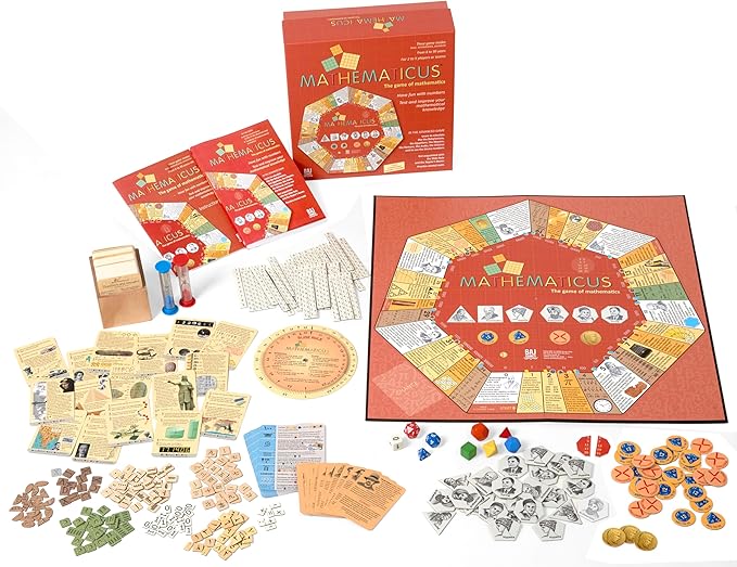 Math Board Game - [English Edition] - Mathematicus: Where Numbers Meet History. Explore The multicultural World of Ancient Mathematics and Calculation Tools - 2-5 Players Challenges - 525 Pieces