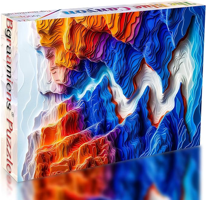 Bgraamiens Puzzle-The Blue Canyon-3D Visual 1000 Pieces Puzzle Autostereoscopy Puzzles Hard Challenge Puzzles for Adult for Adults and Kids(The Blue Canyon)