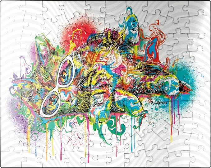 MyPuzzle Lazy Cat - Premium 100 Piece Jigsaw Puzzle for Adults