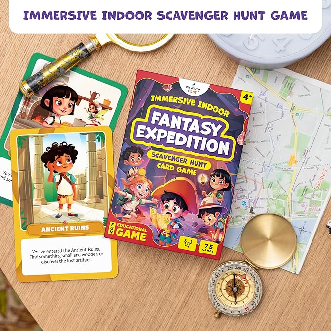 Fantasy Expedition – Immersive Indoor Scavenger Hunt Card Game for Kids Ages 4, 5, 6, 7, 8, 9 – Creative, Educational Gifts for Boys, Girls & Families