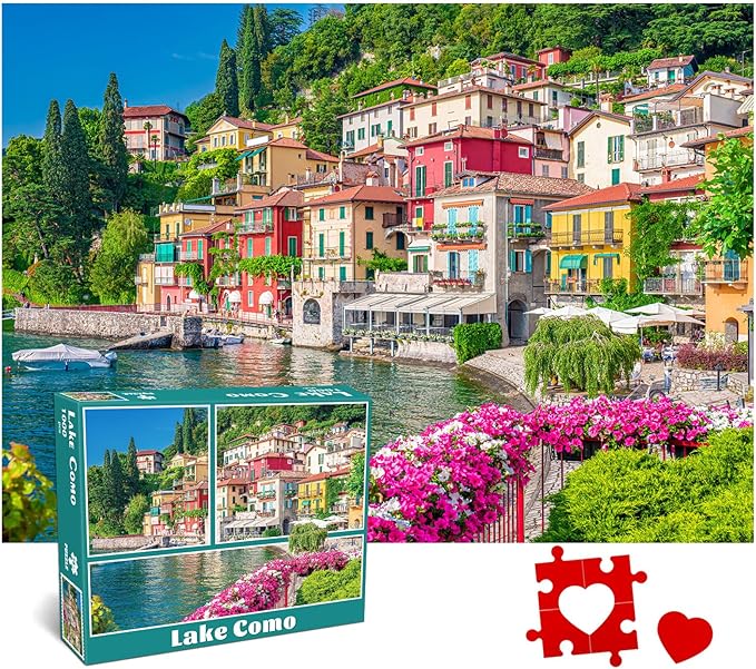 Jigsaw Puzzles for Adults 1000 Piece Puzzle for Adults 1000 Pieces Puzzle 1000 Pieces-Italy Famous Scenery Lake Como
