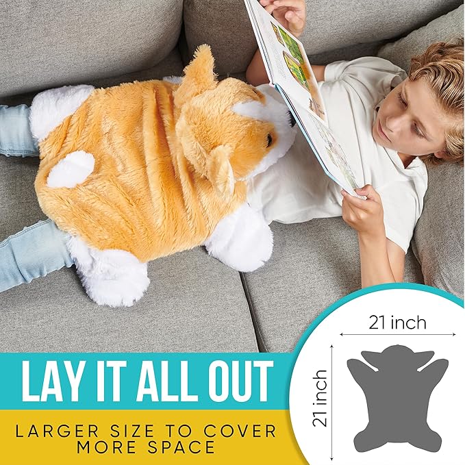 FRIENDLY CUDDLE Weighted Lap Blanket for Kids & Adults – Ruby Weighted Blanket – ASD, Sensory Processing Weighted Stuffed Animals Dog Toy – Microwavable Weighted Lap Pad for Kids, 5 Lbs