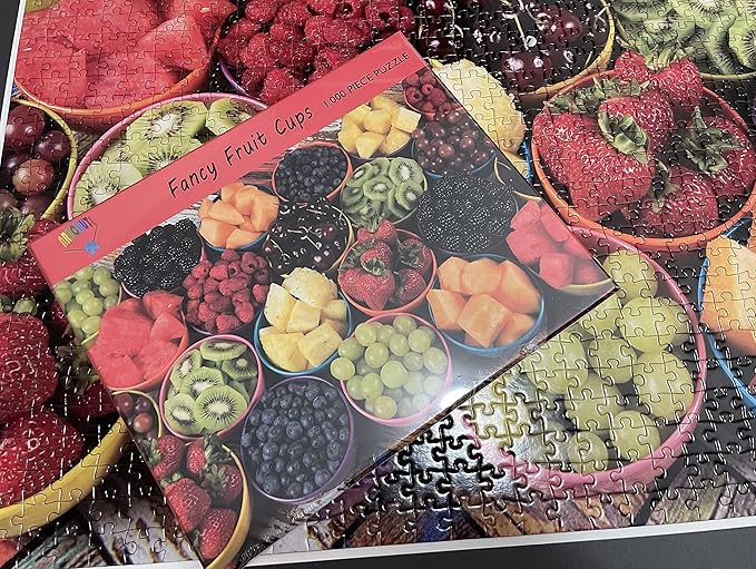 Fancy Fruit Cups Jigsaw Puzzle - Colorful Fruits 1000 Piece Jigsaw Puzzle for Adults. Enjoy This Delicious Looking Fruit Puzzle It Will Challenge You.