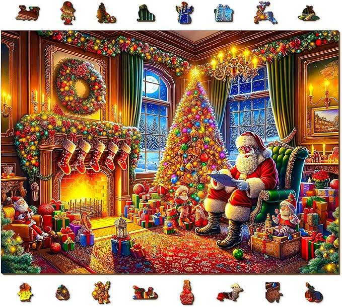 WOODEN.CITY 1000 Piece Christmas Puzzle for Adults - The Magic of Christmas Eve Holiday Puzzle, Made in EU