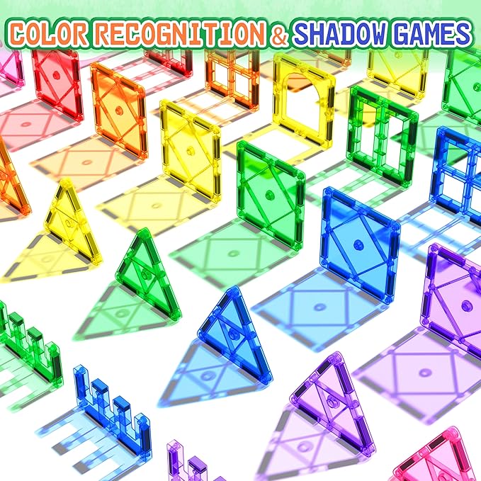 Magnetic Tiles Toddler Toys Magnetic Building Blocks for Kids Ages 3-12 STEM Educational Toys for Girls & Boys Sensory Play for Preschool Learning Birthday Chritmas Gifts Stocking Stuffers