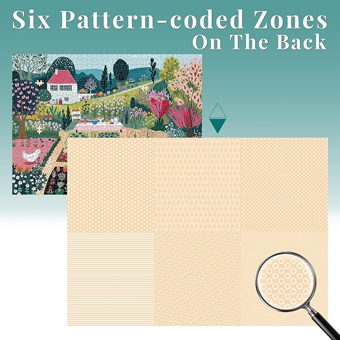 Jigsaw Puzzles for Adults 1000 Pieces, Spring Village Life Puzzle, Colorful as Home Wall Decor for Family Challenging Games