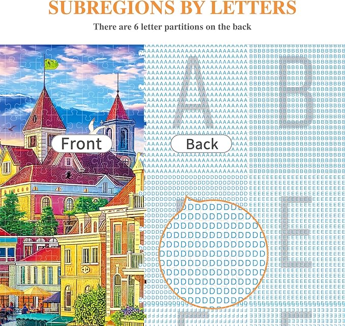 ALL4JIG Harbor City Fun Jigsaw Puzzles for Adults and Kids, 500 Pieces, 19" x 14", Christmas Secret Santa Gift, White Elephant Gifts, Number Partitioned for Easy Solving