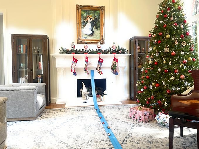 FlexTrack 5000 Flexible Race Car Track for Kids Toy with Suction Cups Compatible with Hot Wheels and Diecast 1/64th Cars and More 15 Feet Long Rolls Up Portable Racetrack (Daytona Blue)