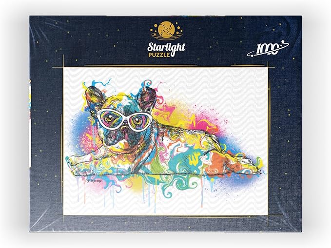 MyPuzzle Lazy Frenchie - Premium 1000 Piece Jigsaw Puzzle for Adults