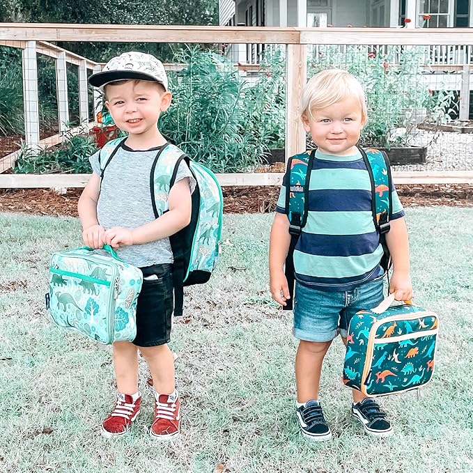 Wildkin Kids Insulated Lunch Box – Durable and Reusable for School & Travel - Dinomite Dinosaur