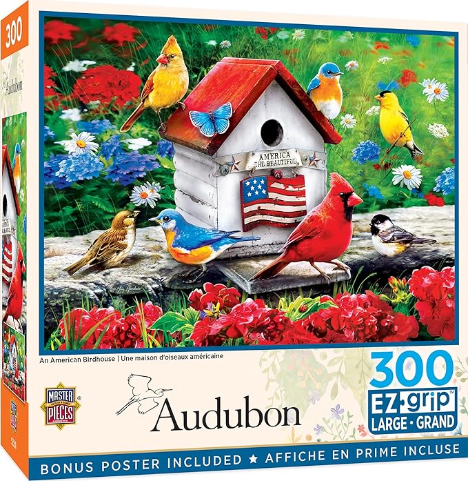 MasterPieces 300 Piece EZ Grip Jigsaw Puzzle - An American Birdhouse - 18"x24"